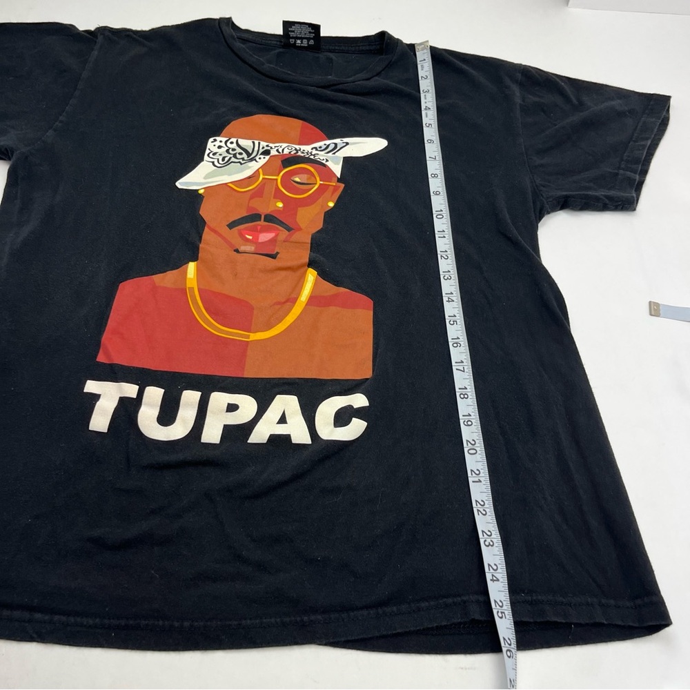 Tupac Shakur Cross Colours Shirt Tee Adult Large Black Graphic Rap 90s *FLAW - Picture 8 of 9
